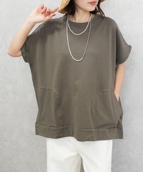 SELECT LEVERY(セレクトリベリー)の「ヘビーテリープルオーバー(Tシャツ/カットソー・レディース・カーキ/オフホワイト/グレー/チャコールグレー・MEDIUM/LARGE)」の4枚目の写真