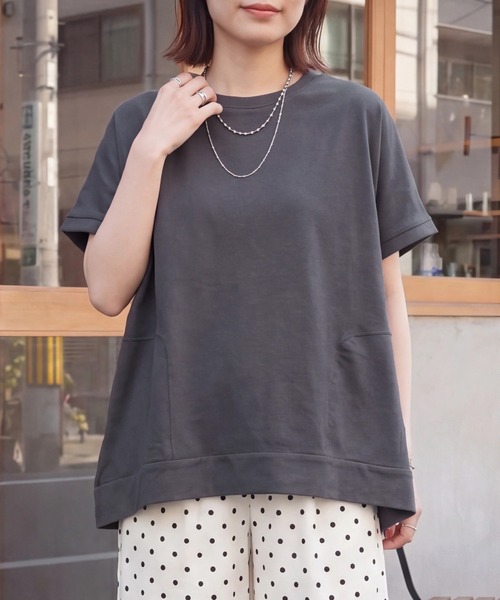 SELECT LEVERY(セレクトリベリー)の「ヘビーテリープルオーバー(Tシャツ/カットソー・レディース・カーキ/オフホワイト/グレー/チャコールグレー・MEDIUM/LARGE)」の2枚目の写真