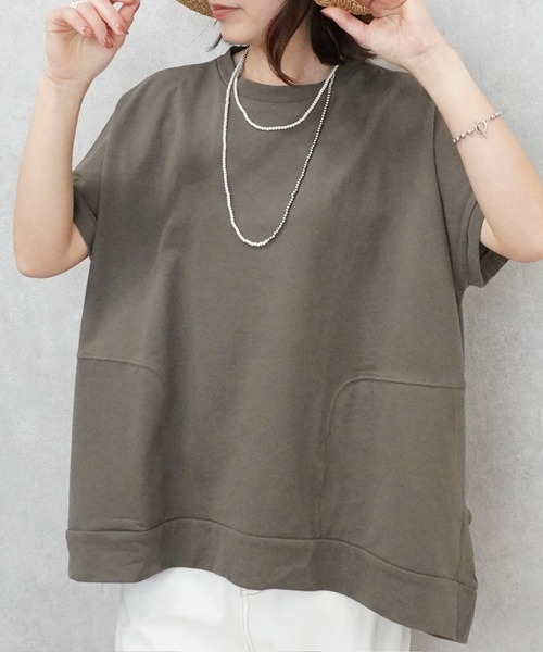SELECT LEVERY(セレクトリベリー)の「ヘビーテリープルオーバー(Tシャツ/カットソー・レディース・カーキ/オフホワイト/グレー/チャコールグレー・MEDIUM/LARGE)」の9枚目の写真
