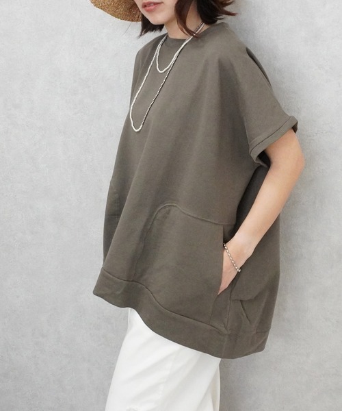 SELECT LEVERY(セレクトリベリー)の「ヘビーテリープルオーバー(Tシャツ/カットソー・レディース・カーキ/オフホワイト/グレー/チャコールグレー・MEDIUM/LARGE)」の11枚目の写真
