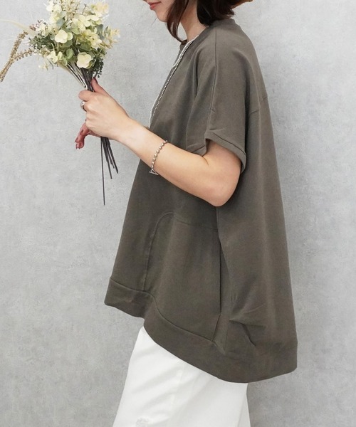 SELECT LEVERY(セレクトリベリー)の「ヘビーテリープルオーバー(Tシャツ/カットソー・レディース・カーキ/オフホワイト/グレー/チャコールグレー・MEDIUM/LARGE)」の12枚目の写真