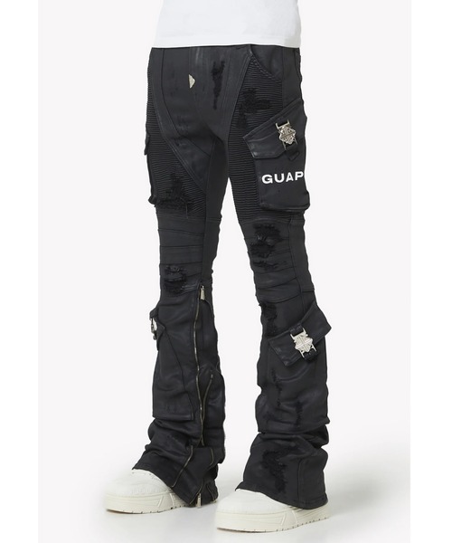 L.H.P(エルエイチピー)の「GUAPI/グアピ/Black Ops Waxed Denim(デニムパンツ・メンズ・ブラック・28/34/32/30)」の1枚目の写真