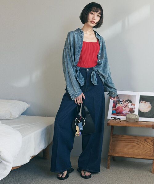 ALL NEW MART(オールニューマート)の「ライトデニムルーズシャツ(シャツ/ブラウス・レディース・ブルー系その他/サックスブルー・00)」の3枚目の写真