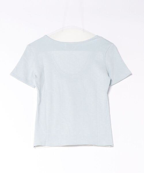 HOOK(フック)の「HOOK for girls リボンロゴプリント レイヤード風UネックTシャツ (SS)(Tシャツ/カットソー・レディース・ブルー/イエロー・FREE)」の11枚目の写真