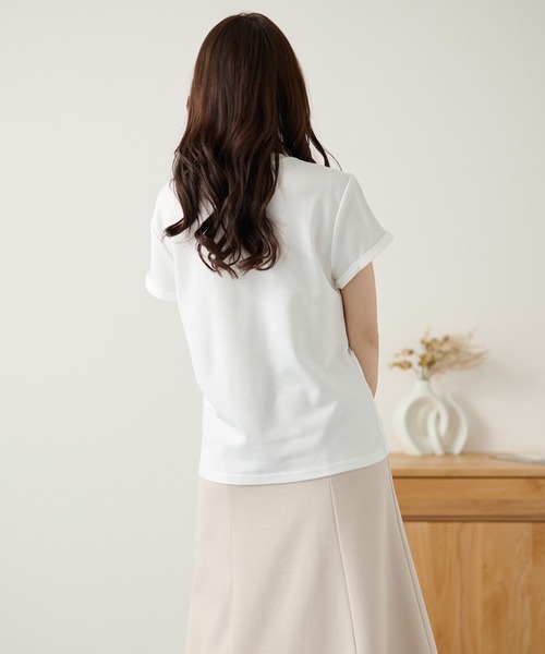 DAYRA（デイラ）の「フラワー レース パール デザイン カットソー（Tシャツ/カットソー・レディース・ホワイト/ブラック・FREE）」の10枚目の写真