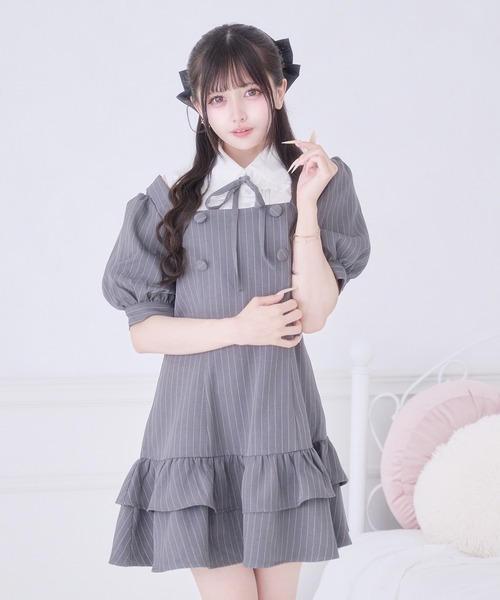 Pal elfy(パルエルフィー)の「クラシカルシャツレイヤードワンピース(ワンピース・レディース・グレー/チャコールグレー/グレー系その他・フリー/LARGE)」の17枚目の写真