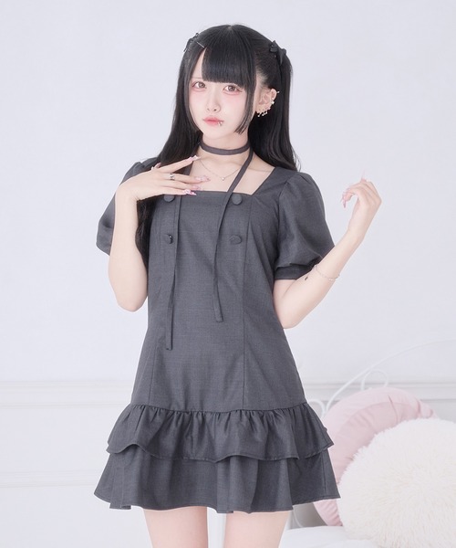 Pal elfy(パルエルフィー)の「クラシカルシャツレイヤードワンピース(ワンピース・レディース・グレー/チャコールグレー/グレー系その他・フリー/LARGE)」の12枚目の写真