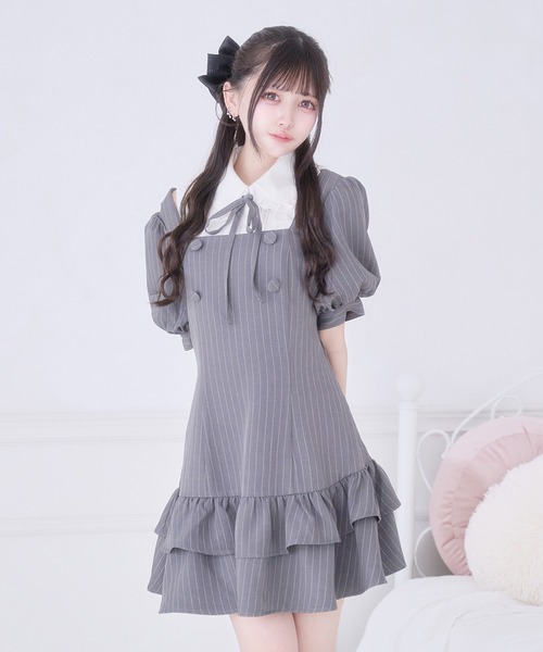 Pal elfy(パルエルフィー)の「クラシカルシャツレイヤードワンピース(ワンピース・レディース・グレー/チャコールグレー/グレー系その他・フリー/LARGE)」の16枚目の写真