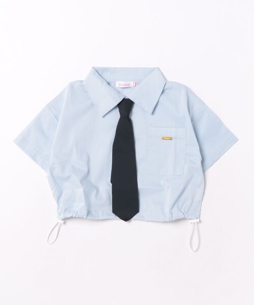 PINKHUNT(ピンクハント)の「PINKHUNT ネクタイ付きシャツ 1820K(シャツ/ブラウス・キッズ・ホワイト/スカイブルー系1・150cm/160cm/130cm/140cm/120cm)」の12枚目の写真