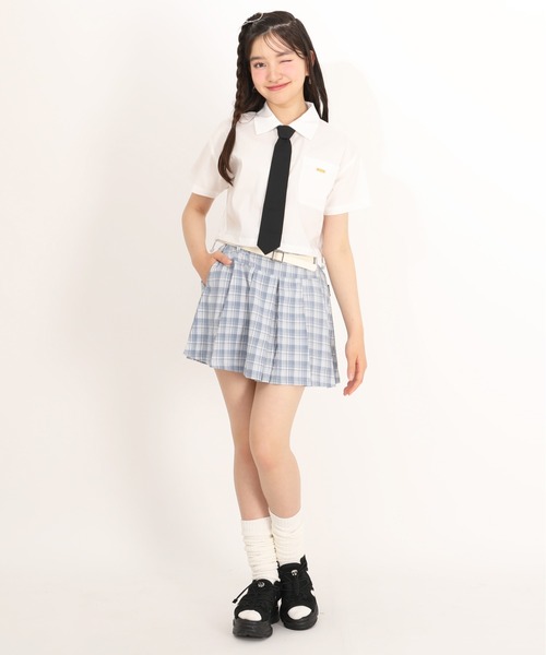 PINKHUNT(ピンクハント)の「PINKHUNT ネクタイ付きシャツ 1820K(シャツ/ブラウス・キッズ・ホワイト/スカイブルー系1・150cm/160cm/130cm/140cm/120cm)」の6枚目の写真