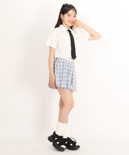 PINKHUNT(ピンクハント)の「PINKHUNT ネクタイ付きシャツ 1820K(シャツ/ブラウス・キッズ・ホワイト/スカイブルー系1・150cm/160cm/130cm/140cm/120cm)」の7枚目の写真