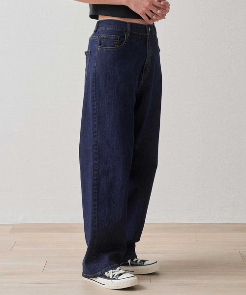 .WORKS(ドットワークス)の「10ozストレッチデニム 接触冷感ワイドデニム(デニムパンツ・レディース・ネイビー系1/ブルー系2/ネイビー系2/ブルー系1・67/64/61)」の9枚目の写真