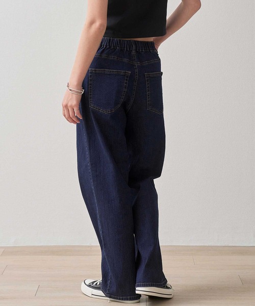 .WORKS(ドットワークス)の「10ozストレッチデニム 接触冷感ワイドデニム(デニムパンツ・レディース・ネイビー系1/ブルー系2/ネイビー系2/ブルー系1・67/64/61)」の12枚目の写真