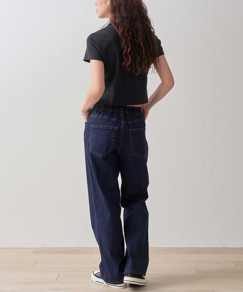 .WORKS(ドットワークス)の「10ozストレッチデニム 接触冷感ワイドデニム(デニムパンツ・レディース・ネイビー系1/ブルー系2/ネイビー系2/ブルー系1・67/64/61)」の16枚目の写真