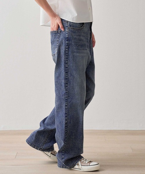 .WORKS(ドットワークス)の「10ozストレッチデニム 接触冷感ワイドデニム(デニムパンツ・レディース・ネイビー系1/ブルー系2/ネイビー系2/ブルー系1・67/64/61)」の20枚目の写真