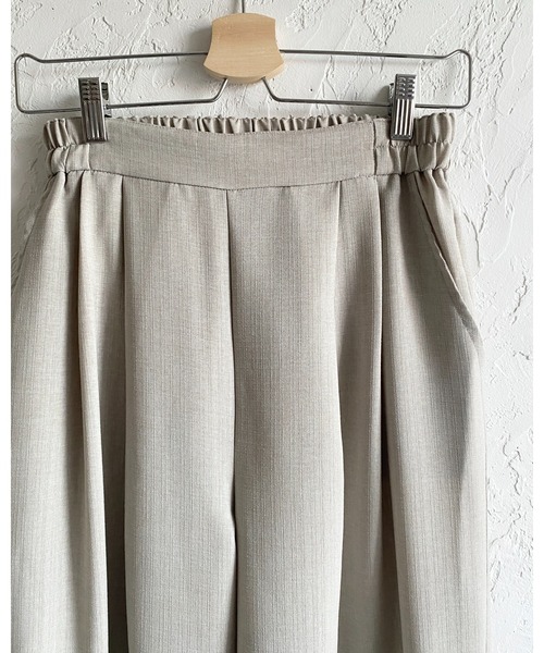 She's Closet(シーズクローゼット)の「リネンタッチ半袖ダブルテーラードジャケット&ワイドパンツセットアップ(セットアップ・レディース・モカ/ベージュ/ブラック・FREE)」の8枚目の写真