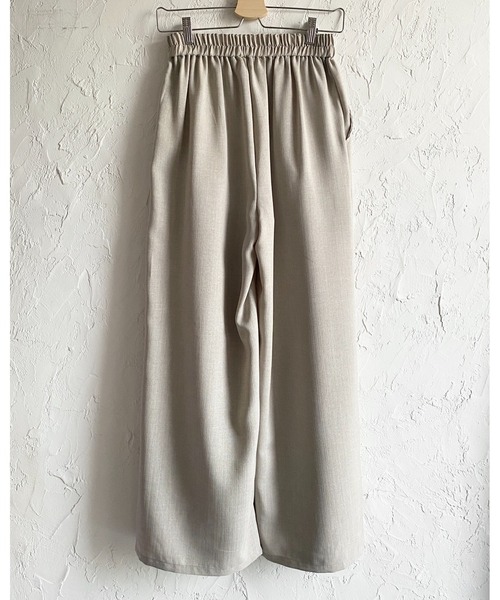 She's Closet(シーズクローゼット)の「リネンタッチ半袖ダブルテーラードジャケット&ワイドパンツセットアップ(セットアップ・レディース・モカ/ベージュ/ブラック・FREE)」の9枚目の写真