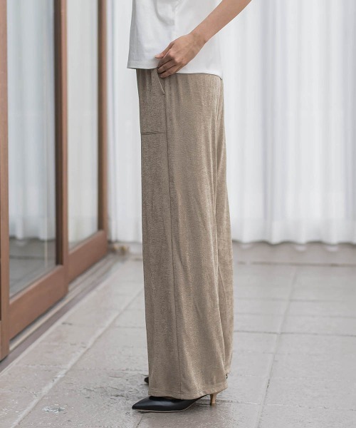 Droite lautreamont（ドロワットロートレアモン）の「グロッシージャージーパンツ（その他パンツ・レディース・ベージュ/ブラック・M）」の20枚目の写真