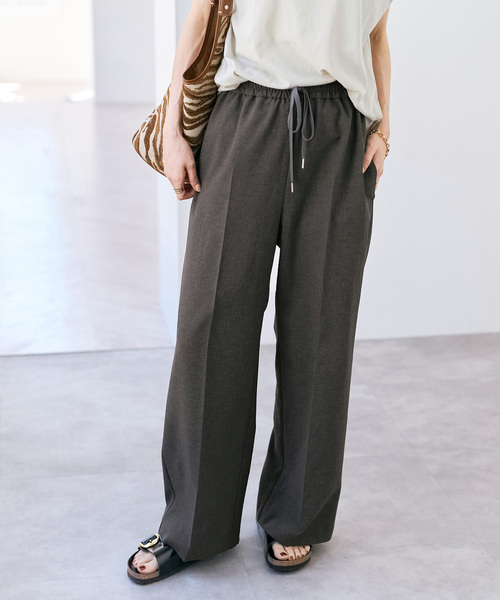 Spick & Span(スピックアンドスパン)の「《手洗い可 / 追加2》PEウォッシャブルイージースラックスパンツ(スラックス・レディース・ブラウン/チャコールグレー/ベージュ・40/38/36/34)」の2枚目の写真