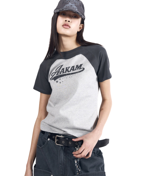 AAKAM(アーカム)の「Authentic Raglan Half Top (Gray)(Tシャツ/カットソー・レディース・その他・2/1/3)」の2枚目の写真