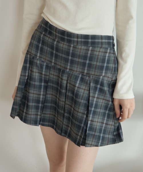 Birthday room(バースデイルーム)の「チェックプリーツミニSK/Plaid pleated mini skirt(スカート・レディース・ブラウン/グレー・FREE)」の9枚目の写真