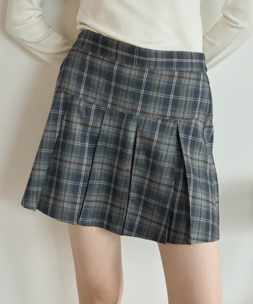 Birthday room(バースデイルーム)の「チェックプリーツミニSK/Plaid pleated mini skirt(スカート・レディース・ブラウン/グレー・FREE)」の12枚目の写真