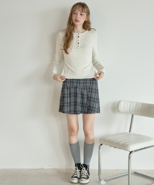 Birthday room(バースデイルーム)の「チェックプリーツミニSK/Plaid pleated mini skirt(スカート・レディース・ブラウン/グレー・FREE)」の16枚目の写真