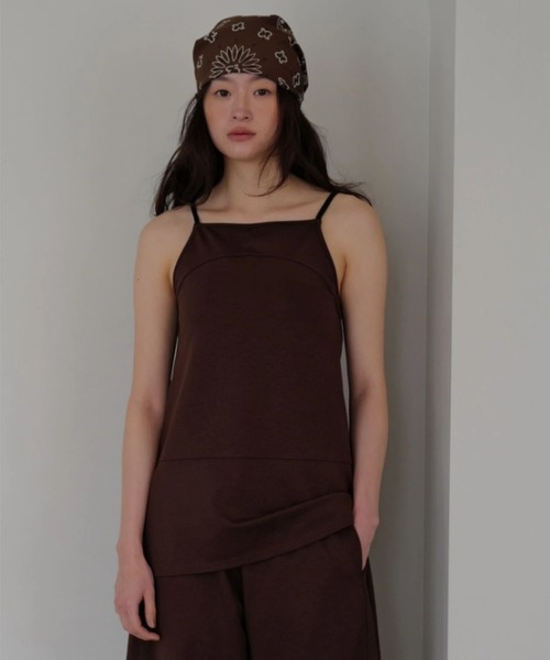 TRUNC(トランクエイティーエイト)の「Ice touch Double Strap Tunic / アイスタッチダブルストラップチュニック(キャミソール・レディース・ブラック/ブラウン・FREE)」の2枚目の写真
