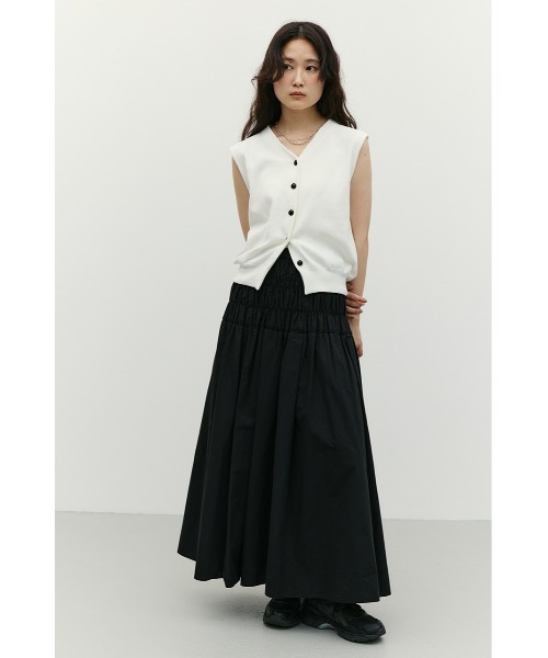 STYLEMIXER（スタイルミキサー）の「シャーリングフレアスカート（スカート・レディース・ホワイト/サックスブルー/ブラック・SMALL/MEDIUM）」の18枚目の写真