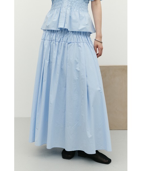 STYLEMIXER（スタイルミキサー）の「シャーリングフレアスカート（スカート・レディース・ホワイト/サックスブルー/ブラック・SMALL/MEDIUM）」の7枚目の写真