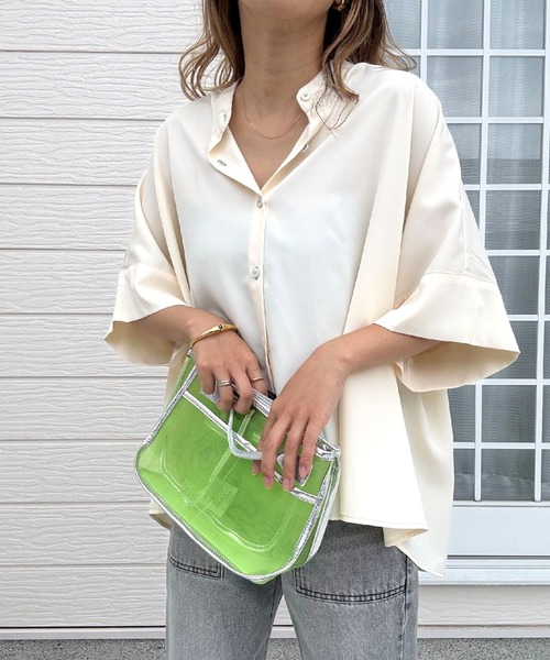 Q（キュー）の「メタリックチュールインナーバッグ（ハンドバッグ・レディース・ライトグリーン/パープル・ONE SIZE）」の10枚目の写真