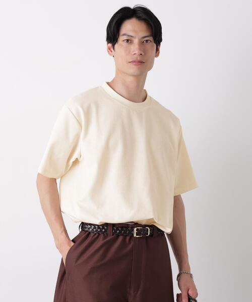 NANO universe(ナノユニバース)の「マイクロパイル クルーネックTシャツ 吸水速乾(セットアップ可)(Tシャツ/カットソー・メンズ・ブラック/ナチュラル・M/L)」の1枚目の写真