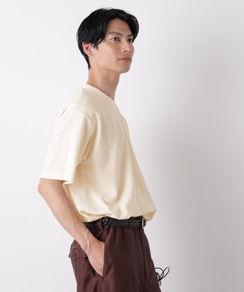 NANO universe(ナノユニバース)の「マイクロパイル クルーネックTシャツ 吸水速乾(セットアップ可)(Tシャツ/カットソー・メンズ・ブラック/ナチュラル・M/L)」の5枚目の写真