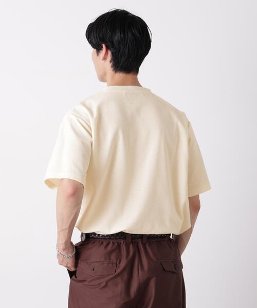 NANO universe(ナノユニバース)の「マイクロパイル クルーネックTシャツ 吸水速乾(セットアップ可)(Tシャツ/カットソー・メンズ・ブラック/ナチュラル・M/L)」の4枚目の写真