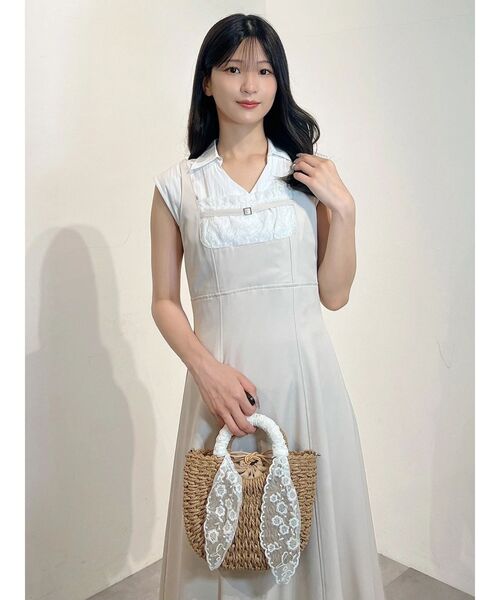 MERCURYDUO(マーキュリーデュオ)の「ビスチェドッキングレースレイヤードワンピース(ワンピース・レディース・インディゴブルー/ベビーピンク・FREE)」の15枚目の写真