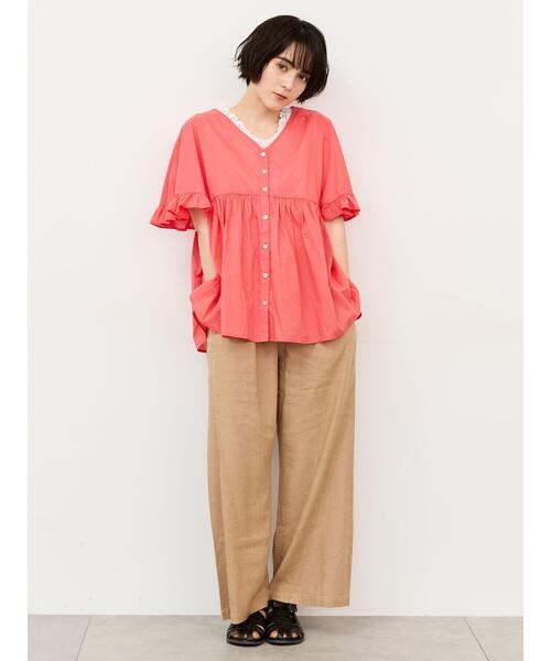 Samansa Mos2(サマンサ モスモス)の「麻レーヨンストレッチパンツ(その他パンツ・レディース・ベージュ/グリーン/ブラック・フリー(L)/フリー(M))」の4枚目の写真