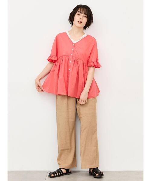 Samansa Mos2(サマンサ モスモス)の「麻レーヨンストレッチパンツ(その他パンツ・レディース・ベージュ/グリーン/ブラック・フリー(L)/フリー(M))」の5枚目の写真
