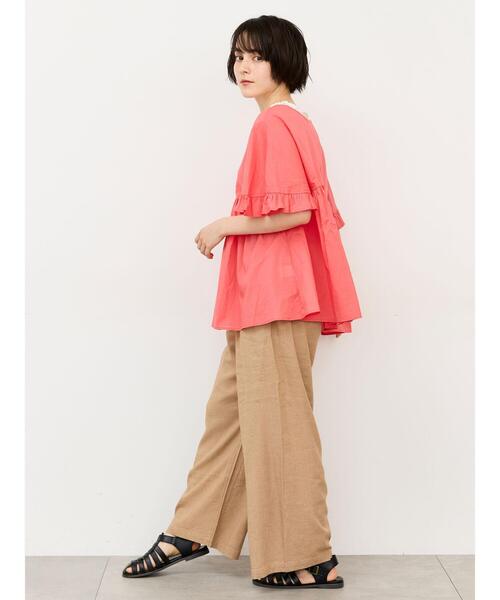 Samansa Mos2(サマンサ モスモス)の「麻レーヨンストレッチパンツ(その他パンツ・レディース・ベージュ/グリーン/ブラック・フリー(L)/フリー(M))」の6枚目の写真