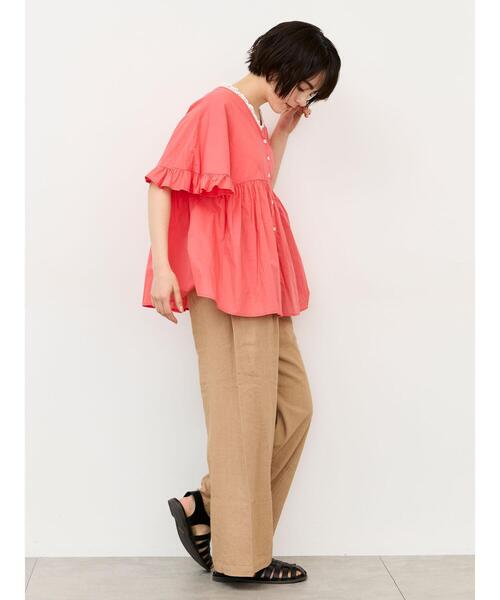 Samansa Mos2(サマンサ モスモス)の「麻レーヨンストレッチパンツ(その他パンツ・レディース・ベージュ/グリーン/ブラック・フリー(L)/フリー(M))」の8枚目の写真
