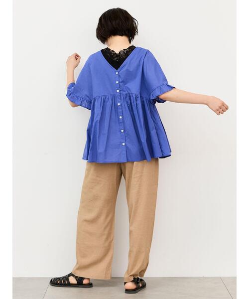 Samansa Mos2(サマンサ モスモス)の「麻レーヨンストレッチパンツ(その他パンツ・レディース・ベージュ/グリーン/ブラック・フリー(L)/フリー(M))」の12枚目の写真