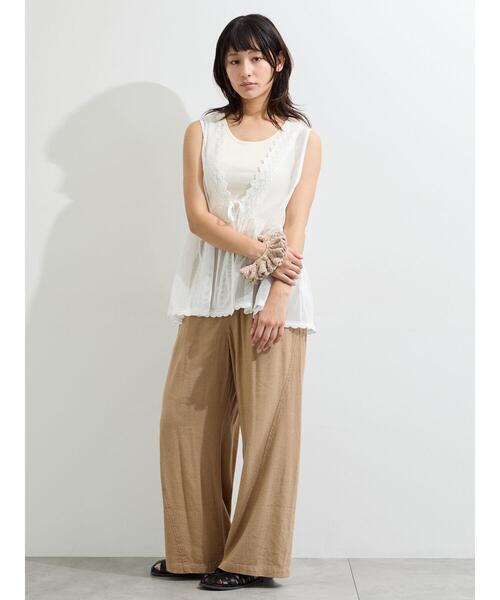 Samansa Mos2(サマンサ モスモス)の「麻レーヨンストレッチパンツ(その他パンツ・レディース・ベージュ/グリーン/ブラック・フリー(L)/フリー(M))」の17枚目の写真