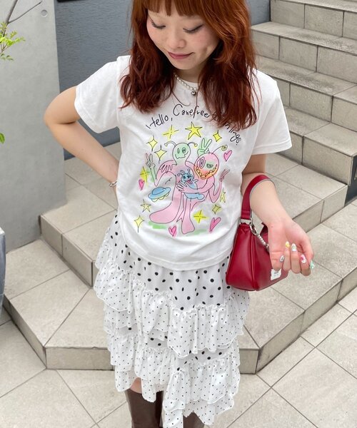 CIAOPANIC(チャオパニック)の「夢かわコンパクトTee(Tシャツ/カットソー・レディース・ホワイト/ブルー/ブルー系その他/ホワイト系その他・ONE SIZE)」の21枚目の写真