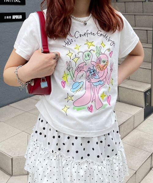 CIAOPANIC(チャオパニック)の「夢かわコンパクトTee(Tシャツ/カットソー・レディース・ホワイト/ブルー/ブルー系その他/ホワイト系その他・ONE SIZE)」の19枚目の写真