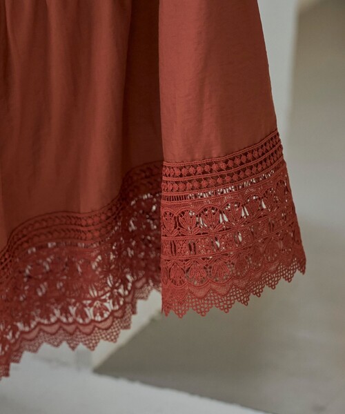 coen(コーエン)の「裾レース刺繍ティアードスカート(スカート・レディース・ブラック/オレンジ系その他・FREE)」の16枚目の写真