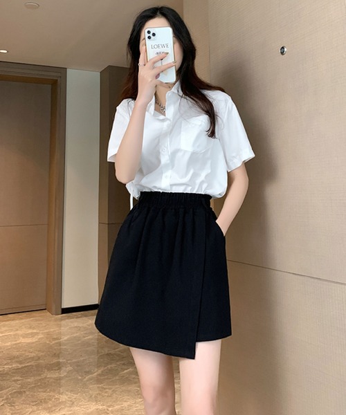 2ly2(トゥーリートゥー)の「涼しげ&動きやすい!ゆったりシルエットのスカパン(その他パンツ・レディース・ブラック/ボルドー・FREE)」の7枚目の写真