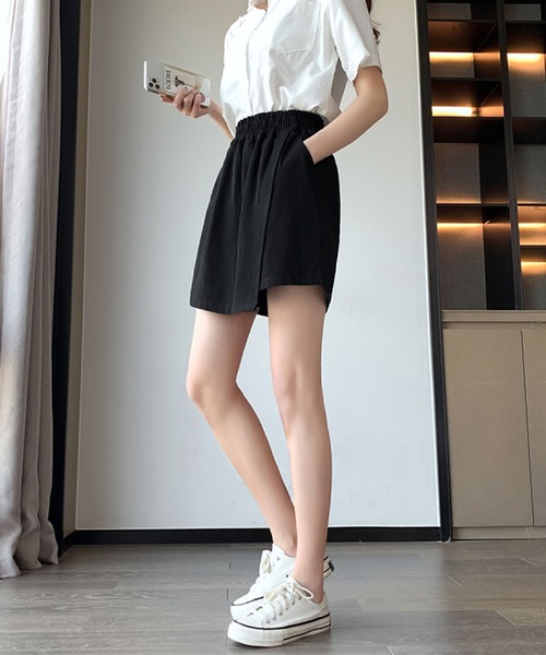 2ly2(トゥーリートゥー)の「涼しげ&動きやすい!ゆったりシルエットのスカパン(その他パンツ・レディース・ブラック/ボルドー・FREE)」の9枚目の写真
