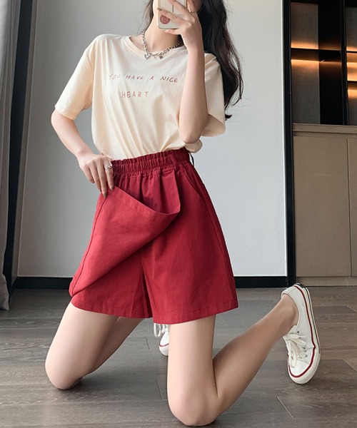 2ly2(トゥーリートゥー)の「涼しげ&動きやすい!ゆったりシルエットのスカパン(その他パンツ・レディース・ブラック/ボルドー・FREE)」の16枚目の写真