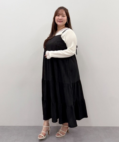 marun(マルン)の「<大きいサイズ>カシュクール風レースアソートカットソートップス marun(Tシャツ/カットソー・レディース・ブラック/オフホワイト/ピンク・L/4L/3L/LL/5L)」の13枚目の写真