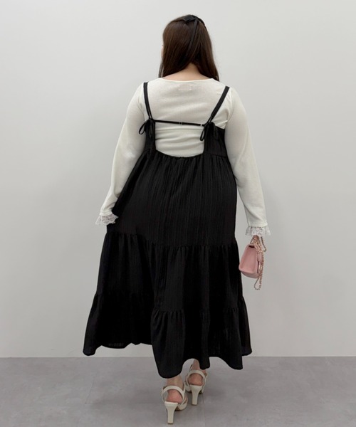 marun(マルン)の「<大きいサイズ>カシュクール風レースアソートカットソートップス marun(Tシャツ/カットソー・レディース・ブラック/オフホワイト/ピンク・L/4L/3L/LL/5L)」の14枚目の写真