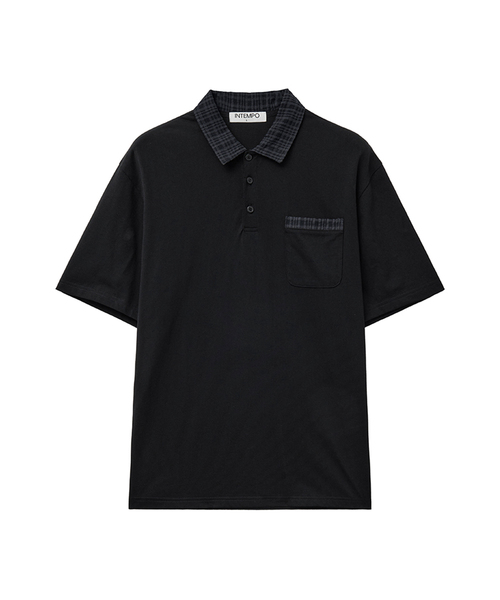 INTEMPOMOOD(インテンポムード)の「ノーブルチェックカラーTシャツ : 2カラー(Tシャツ/カットソー・メンズ・ブラック/グレー・MEDIUM/LARGE)」の2枚目の写真
